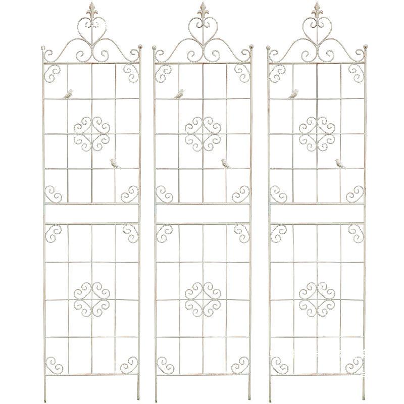 American Retro Wrought Iron Rose & Clematis Trellis for Balcony or Garden