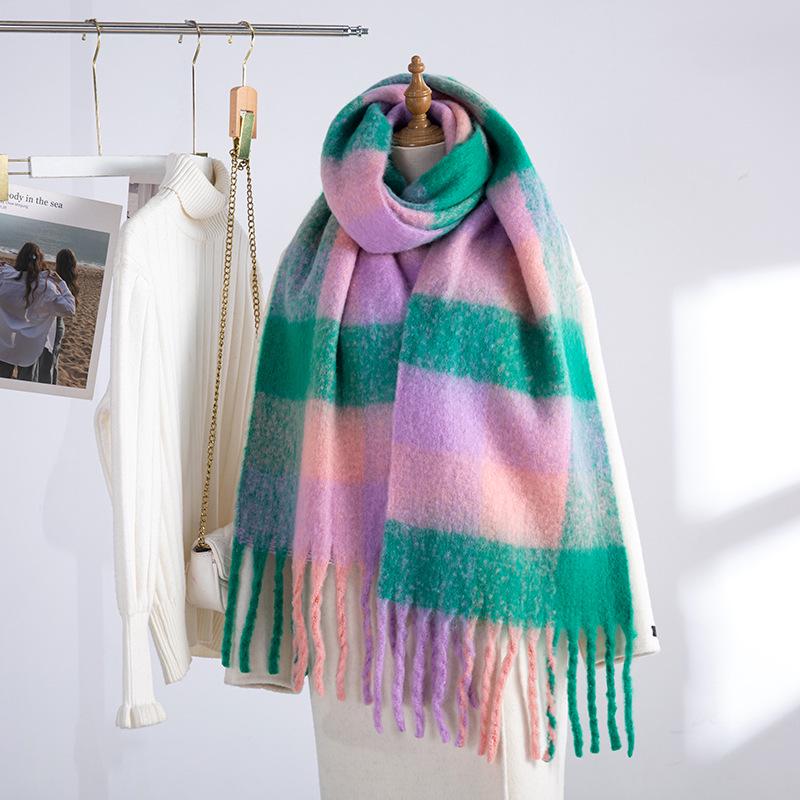Women's European and American Style Long Fringe Mohair Scarf - Warm Autumn/Winter Shawl & Neck Warmer