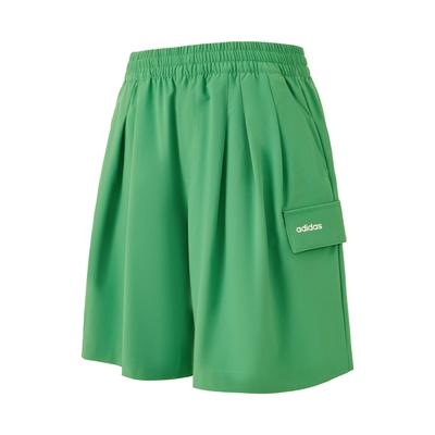 Versatile Lace-Up Solid Color Comfortable Five-Point Casual Shorts Women Shorts Green JI6011