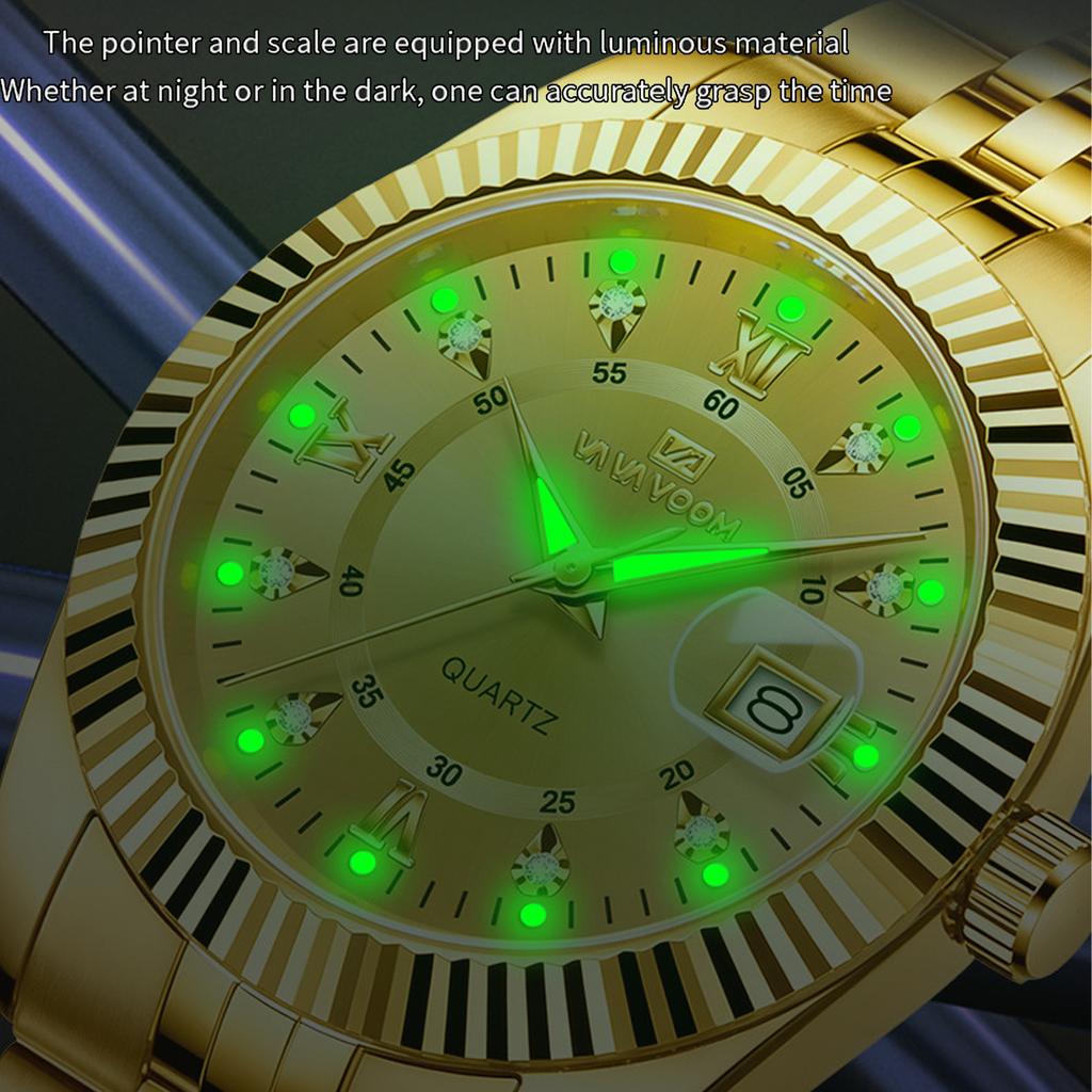 VA VA VOOM Herren Luxus Quarz Uhr Business Edelstahl Uhr mit Tag und Datum Anzeige Lässige Wasserdichte Uhren mit Werkzeug und Etui