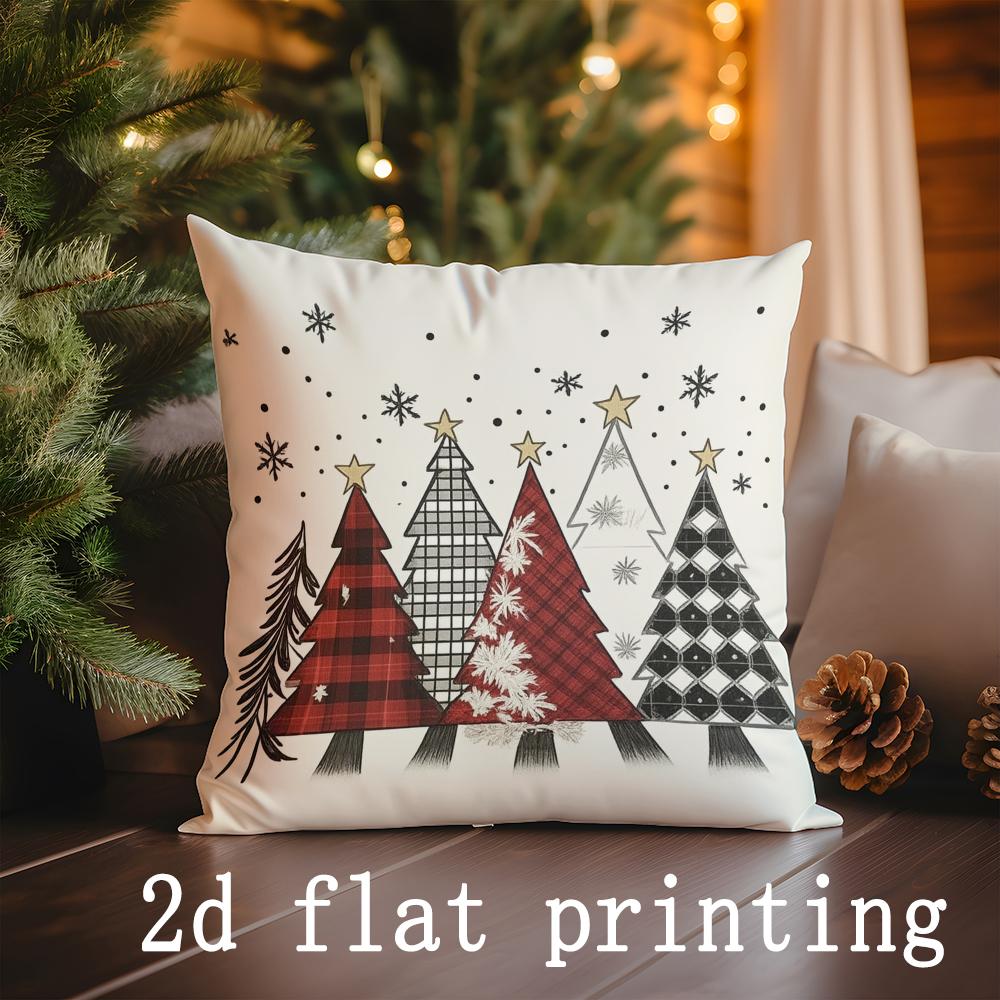 Home Decor Christmas-themed Decorative Pillow Covers Set Pattern Cushion Cover Suitable for Sofa Bedroom Car Pillow Cover