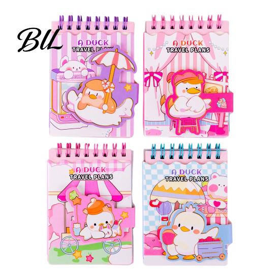 Double Coil Binding Notebook Cartoon Animal Pocket Wire Bound Memo Notepad 3D Rabbit Girl Panda Duck Mini Spiral School Office Supplies