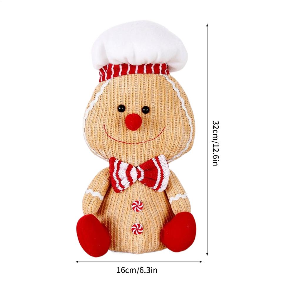 Christmas gingerbread man doll Light up Gingerbread Man Collectible Figurines creative doll ornaments Christmas decorations