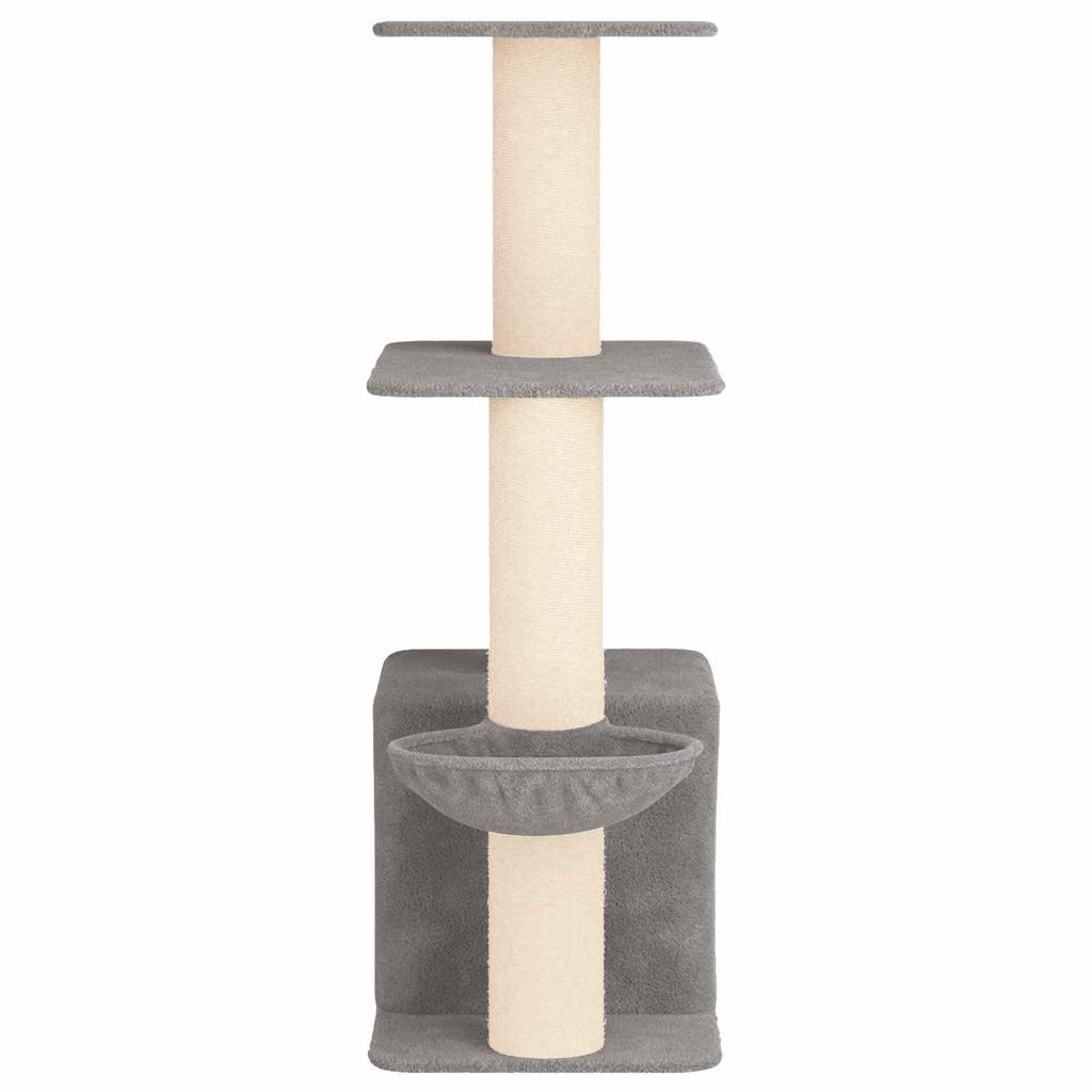 Cat Tree with Sisal Scratching Posts Light Gray 133 Cm