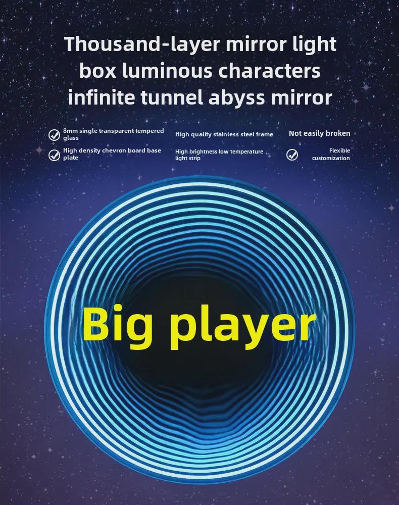 Vlastní 3D Neon Abyss Zrcadlová cedule