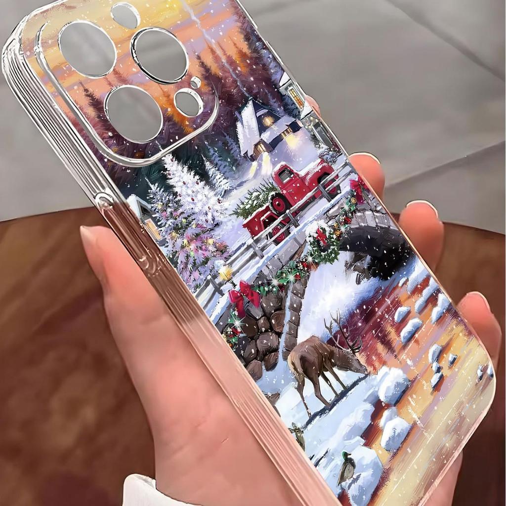 Snowy Day Transparent Anti-Fall Case for iPhone 14/15/16/17 Pro Max