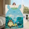 Cartoon Neighbor Totoro Throw Blanket Warm Plaid Flannel Soft Comfort Plush Perfect for Sofa Living Room Office Bedroom Travel G