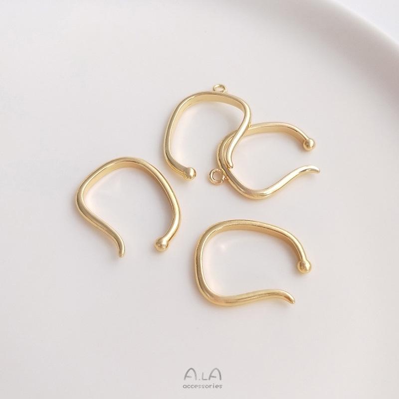 14K Gold Plated Colorfast Painless Handmade DIY Dangle Hoop Earrings with Openable Ear Hooks