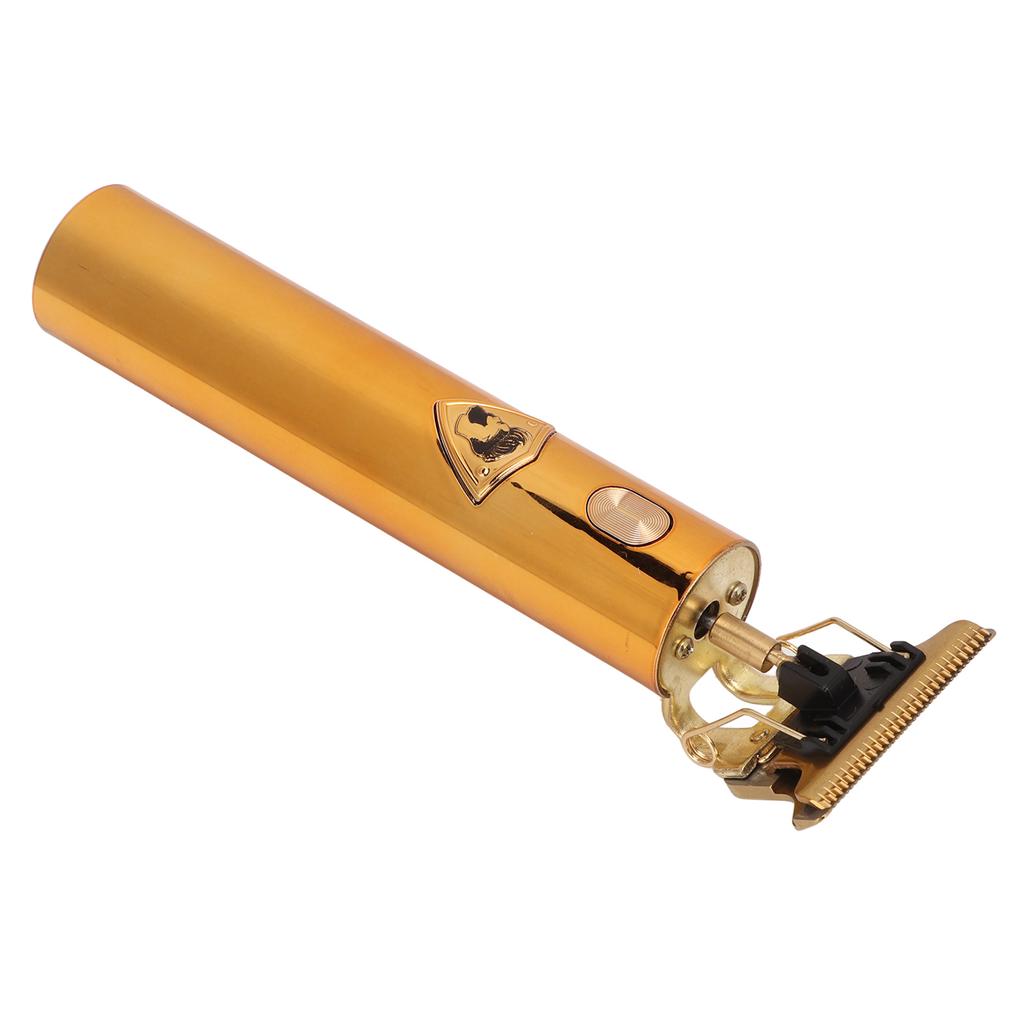 Electric Hair Clipper Beard Trimmer Cordless T Blade Edger 4 Guide Combs Stainless Steel Blades Golden for Men