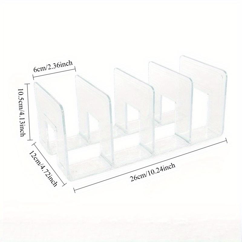 Bookend Office Desktop Supplies Transparent Four-Grid Student Desktop File Rack Divider Board Clip 4-Grid Bookend 2370₽
