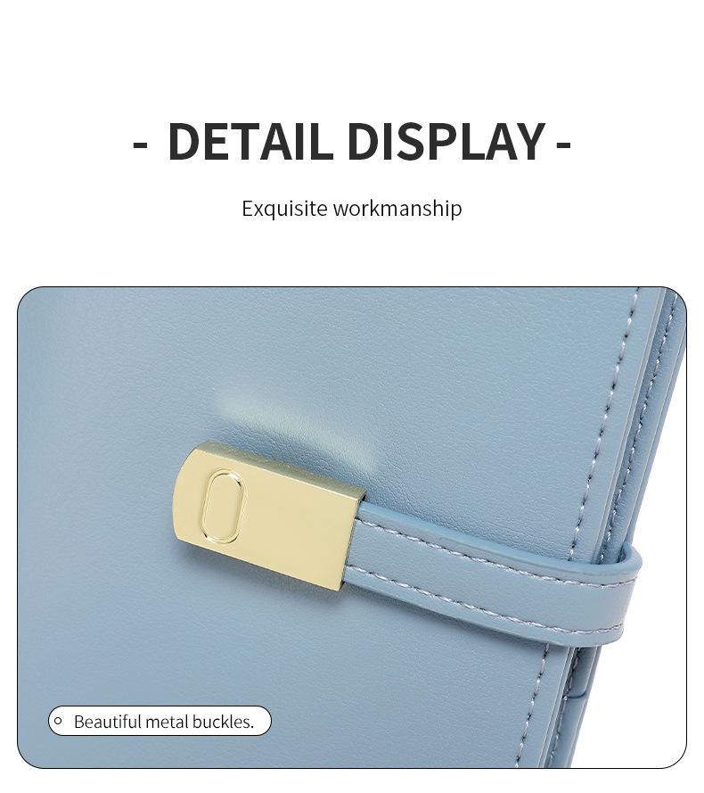 2025 RFID Anti-theft Women's Bifold Wallet with Money Clip, Korean Style, Multiple Card Slots, Long Design