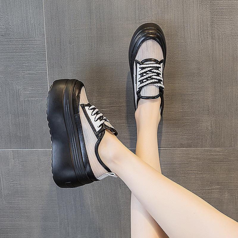 

Wheat ear model mesh white shoes women s summer 2025 new versatile fashion simple breathable casual muffin shoes tide 39 чёрный