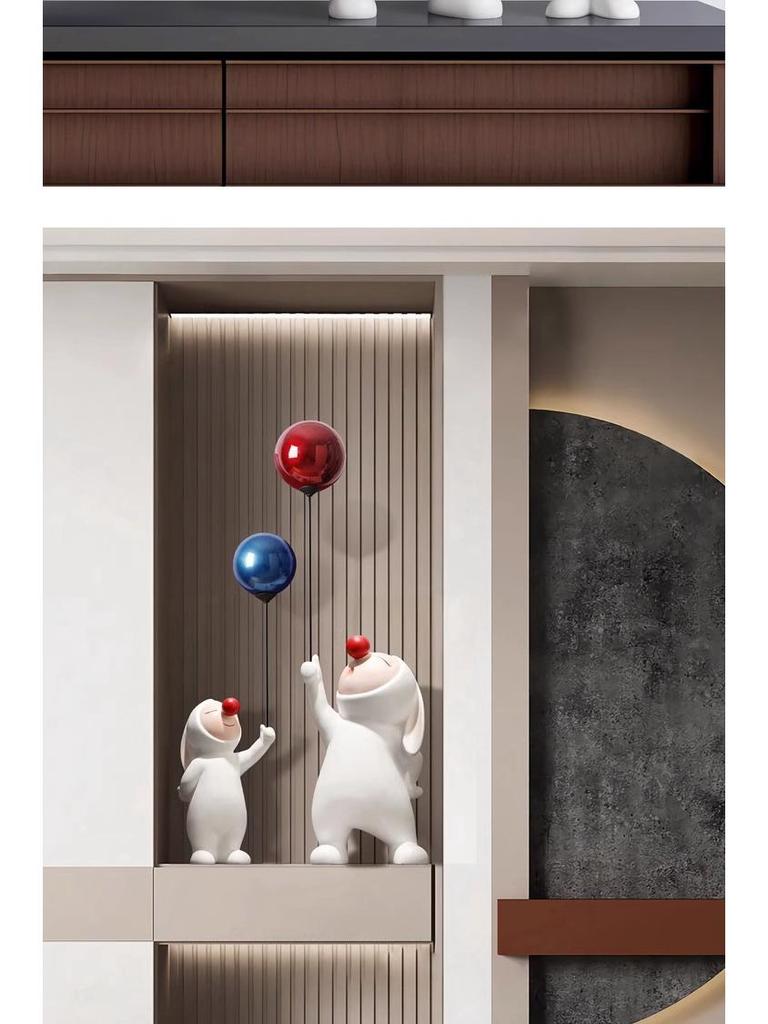 Rabbit Luxury Dual-Sided Balloon Ornaments for TV Cabinet & Living Room