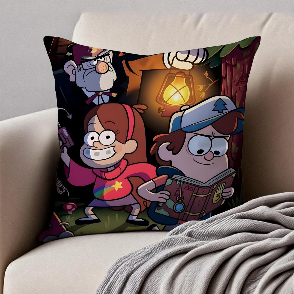 

Funny American Cartoon GGravity Fall Cushion Cover Pillowcase Antidustmite Invisible Zipper Short Plush Sofa Cushion 30X30cm
