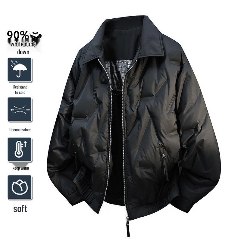 Plus Size Men's Winter Down Jacket, 90-300 jin, 90% Down, Sports & Casual Style