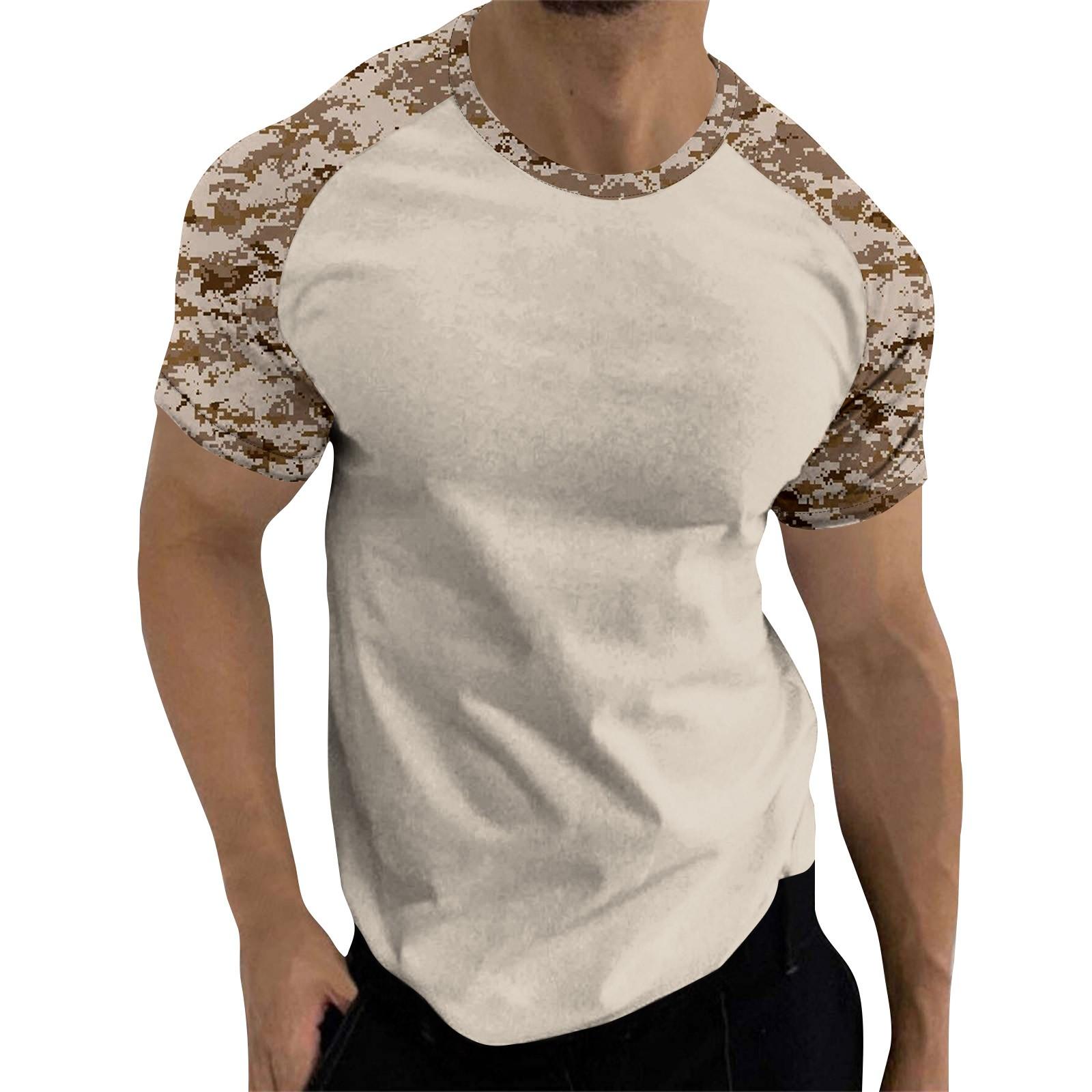 

Мужской топ с короткими рукавами реглан с принтом в стиле камуфляж M