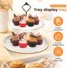 2/3-Layer Round Tiered Fruit Plate Decorative Dessert Display Rack Wooden Cupcake Stand  Christmas