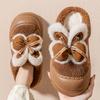 Bow Cotton Slippers 2025 New Winter Bag Heel Outdoor Wear Indoor Home Plush Platform Cotton Shoes