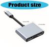 Aluminum USB C Adapter Dock Double HDTV 4K 60Hz Output Type C to HDTV Splitter for Double Monitors