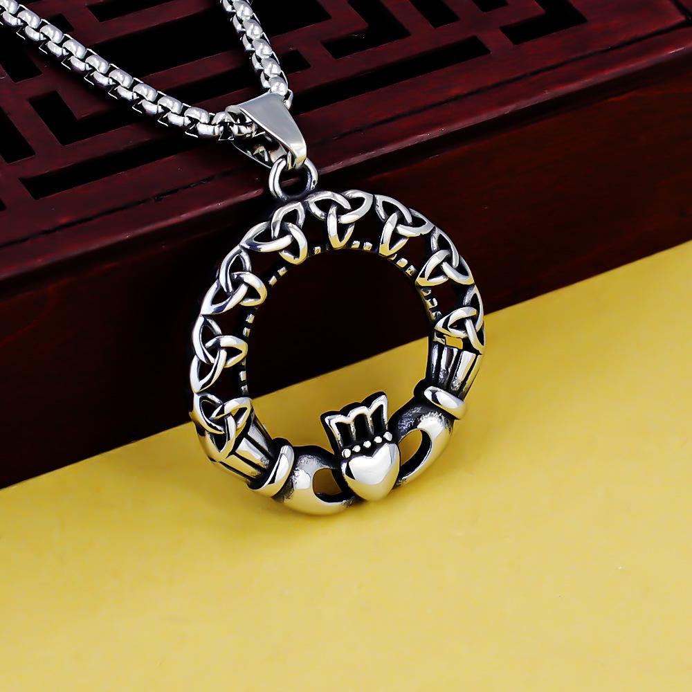 Odin Viking Helmet Titanium Steel Pendant Nordic Pirate Men's Necklace