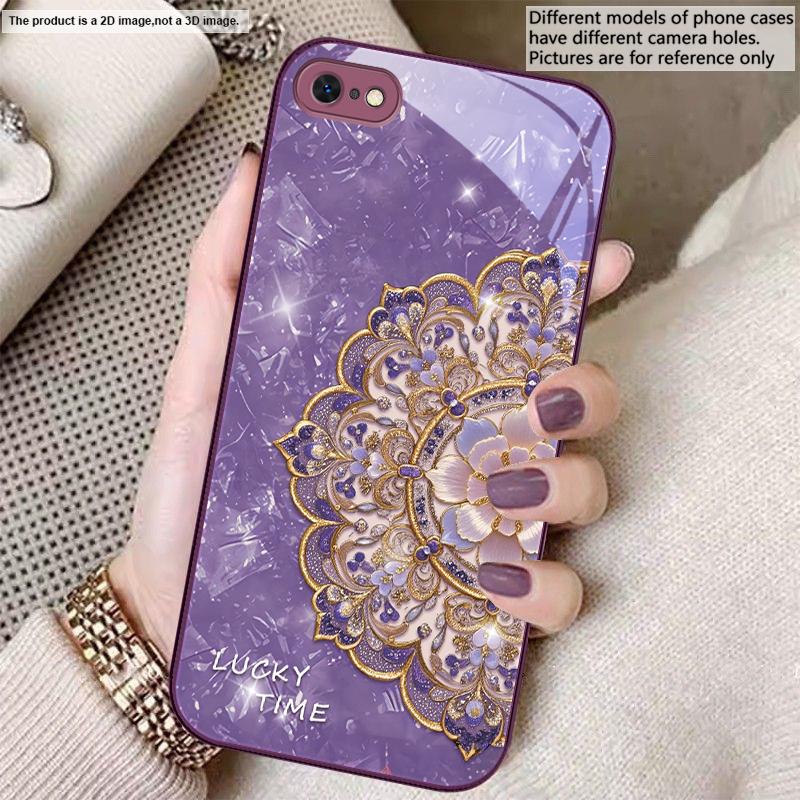 

Fragrant Golden Mandala For iPhone 17 Air 16 E 15 14 13 Plus 12 mini 17 Pro Max 11Pro XR Xs 16E 7 8 11 Tempered Glass Phone Case iPhone Air