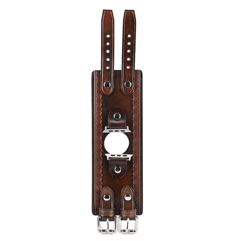 

Apple Watch Ultra Italian Leather Double Buckle Strap, In Stock кавовий