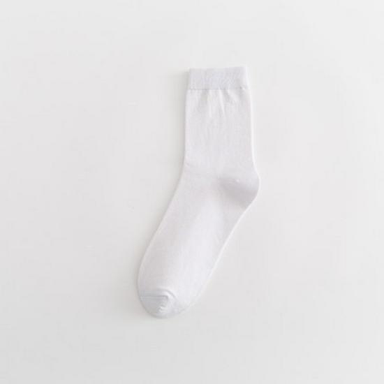 Men's Breathable Cotton Mid-Tube Socks - Sweat-Absorbent, Deodorant, Black & White, Business Casual for Spring/Summer