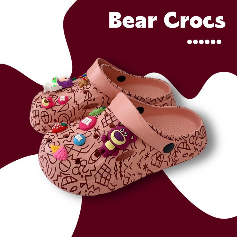 

Thick-soled hole shoes for women, non-smelly outside, non-slip and breathable feet, two outdoor bag heads, women s cool slippers, summer 40-41 [One Size Smaller]