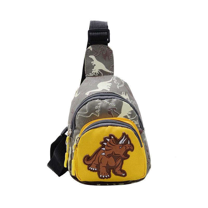 Unisex Cartoon Dinosaur Crossbody Bag for Kids - Cute and Fashionable жёлтый