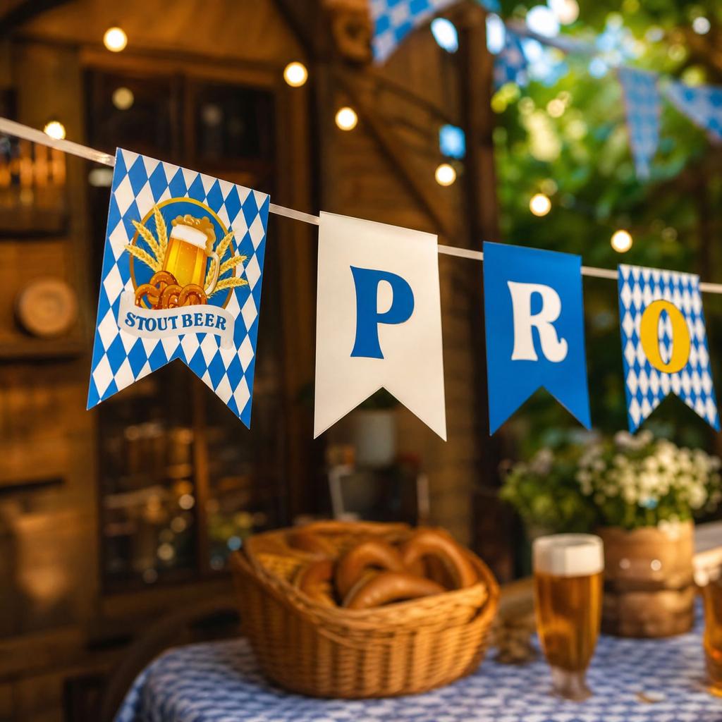 Oktoberfest Party Decorations Festival Pennant Bunting for Home Bar Pub