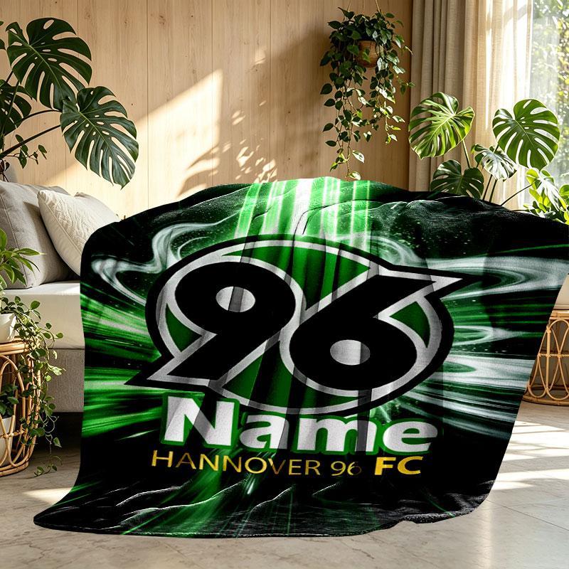 Custom Name Personalized Hannover 96 Football Print Blanket, Home Decor, Bedroom, Sofa, Camping, Couch, Gifts for Birthday Christmas