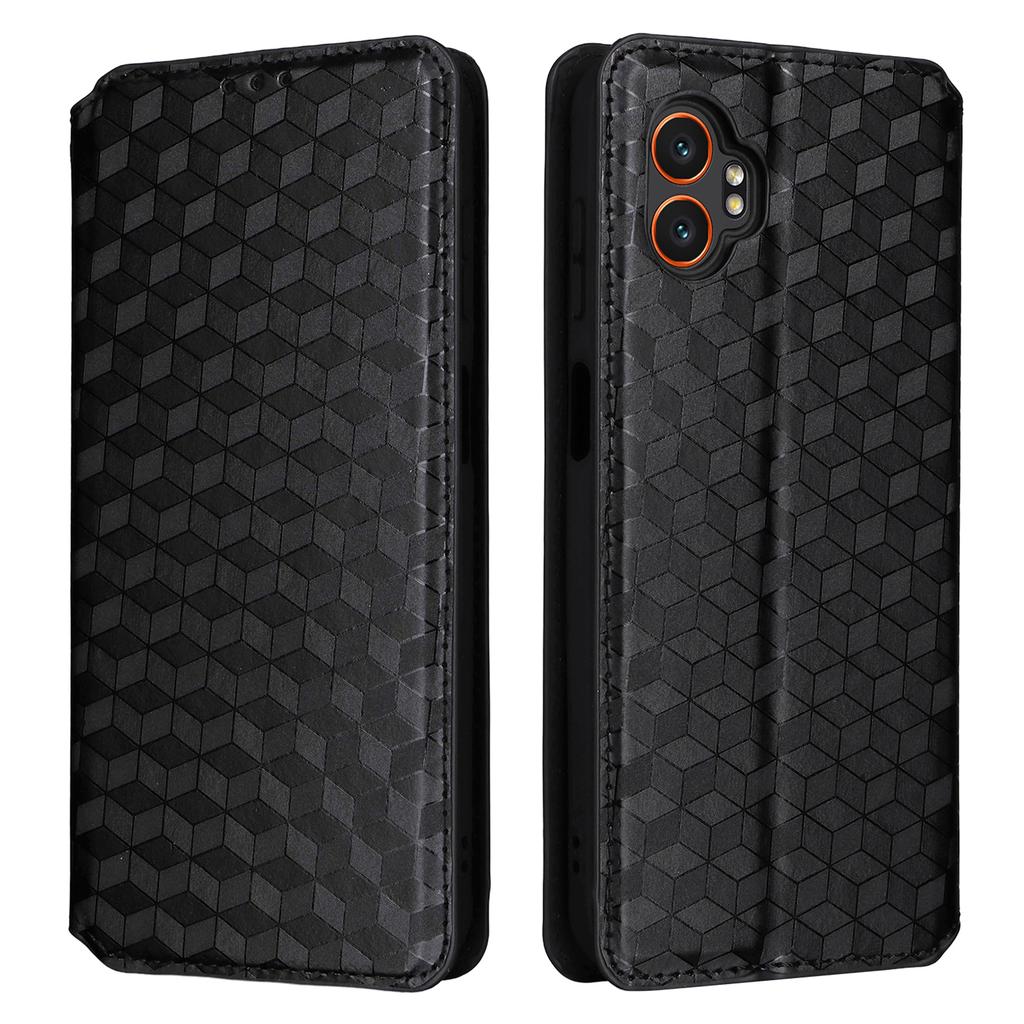 For Samsung Galaxy XCover7 Pro Case Wallet Rhombus Imprinted Leather Phone Cover