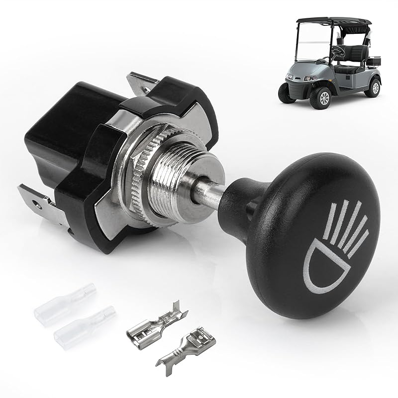 Panglong Universal Golf Cart Light Switch, Push Pull Headlight Switch Button-12Volt Replace for Golf Cart Club Car, Yamaha, EZGO Models, OEM #4034 1 PCS