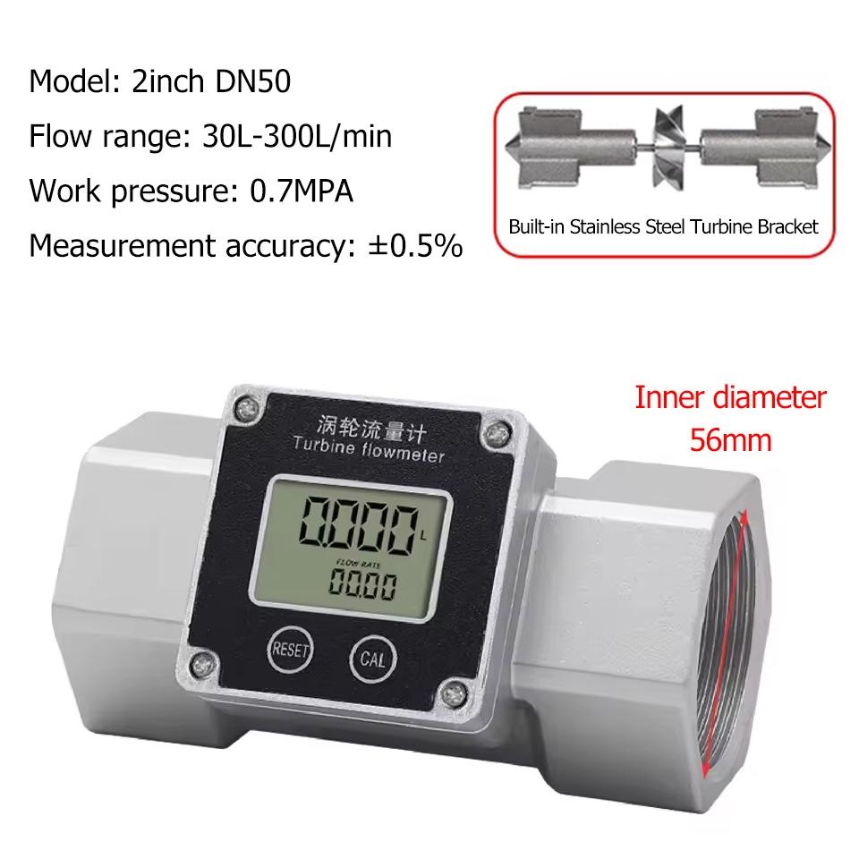 1inch/1.5inch/2inch Electronic Liquid Flow Meter High Precision Stainless Steel Turbine Flowmeter for Water Diesel Petrol Fuel