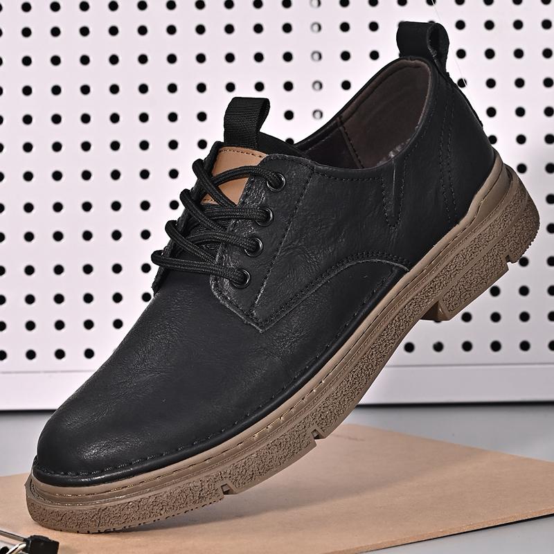 Pánská ležérní obuv z pravé kůže Klasická šněrovací obuv Oxford Elegantní kancelářská pánská formální společenská obuv Pohodlná business obuv