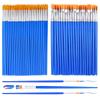20-100Pcs Painting Brushes Set 100 Pcs Round Flat Hair Nylon Painting Brushes For Oil Acrylic Watercolor Artist Student Supplies