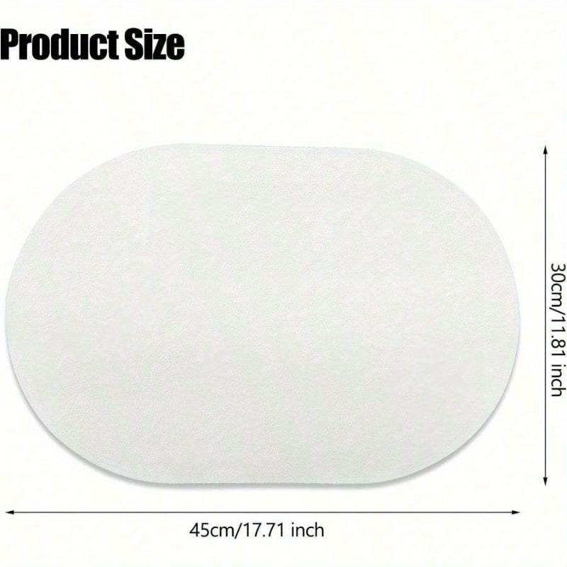 6pcs Artificial Leather Placemats Heat-resistant and Easy To Clean and Wipe Suitable for Kitchens Restaurants and Terraces.