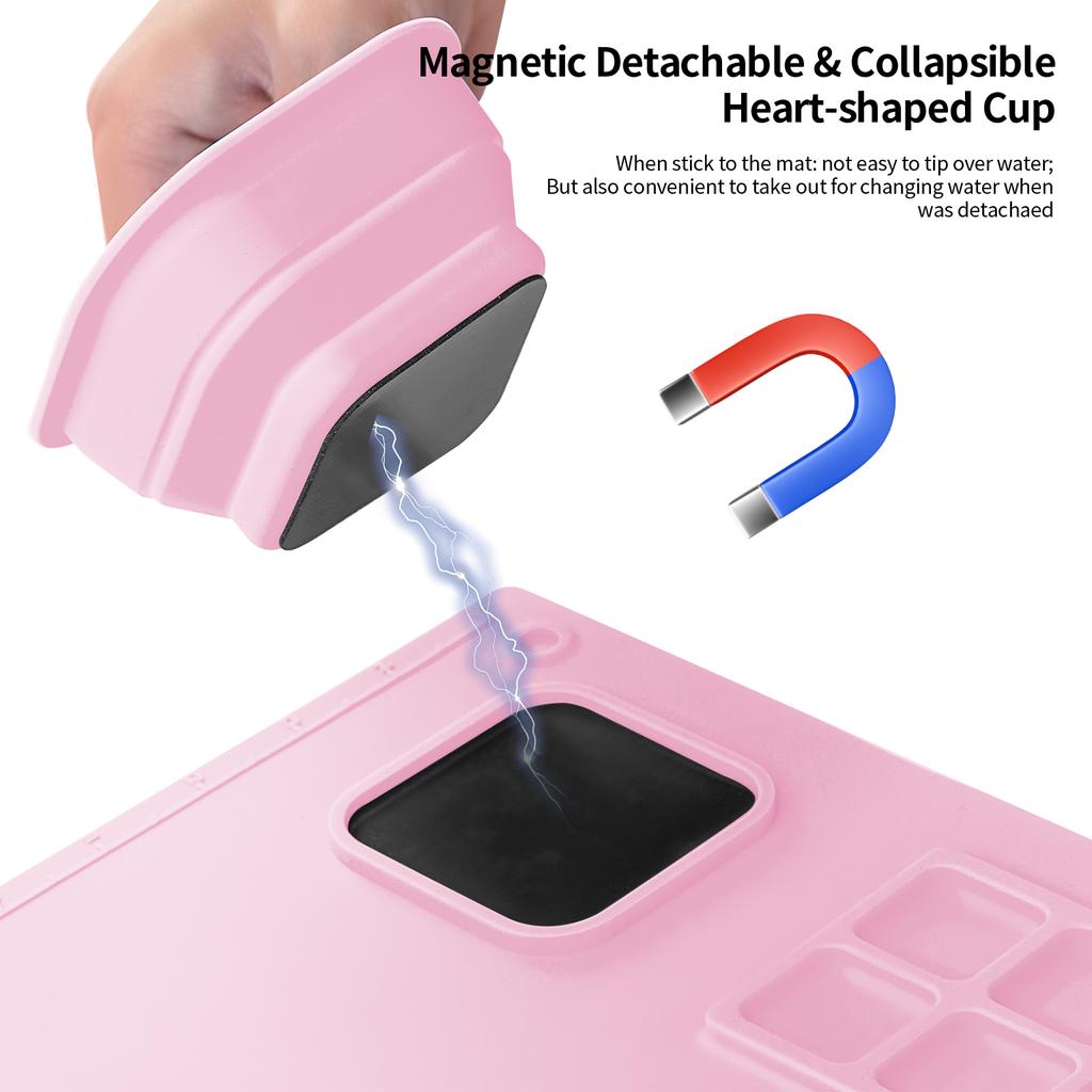 Kreatives Magnet-Silikonmatten-Set Basteln Antihaft-Saugnapf Silikon-Malmatte Geeignet für Kinder Lernende Hohe Qualität Praktisch Tägliche Nutzung