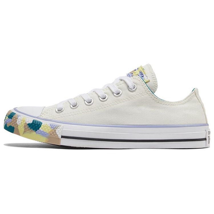 Converse Chuck Taylor All Star Comfortable Versatile Low Top Canvas Shoes Women sneaker Off-White Multicolor 570292C
