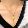 Xiaohongshu Sand Gold Eight-Pointed Star Key Pendant for Women, Elegant Old Money Style Gift for Best Friend or Girlfriend.