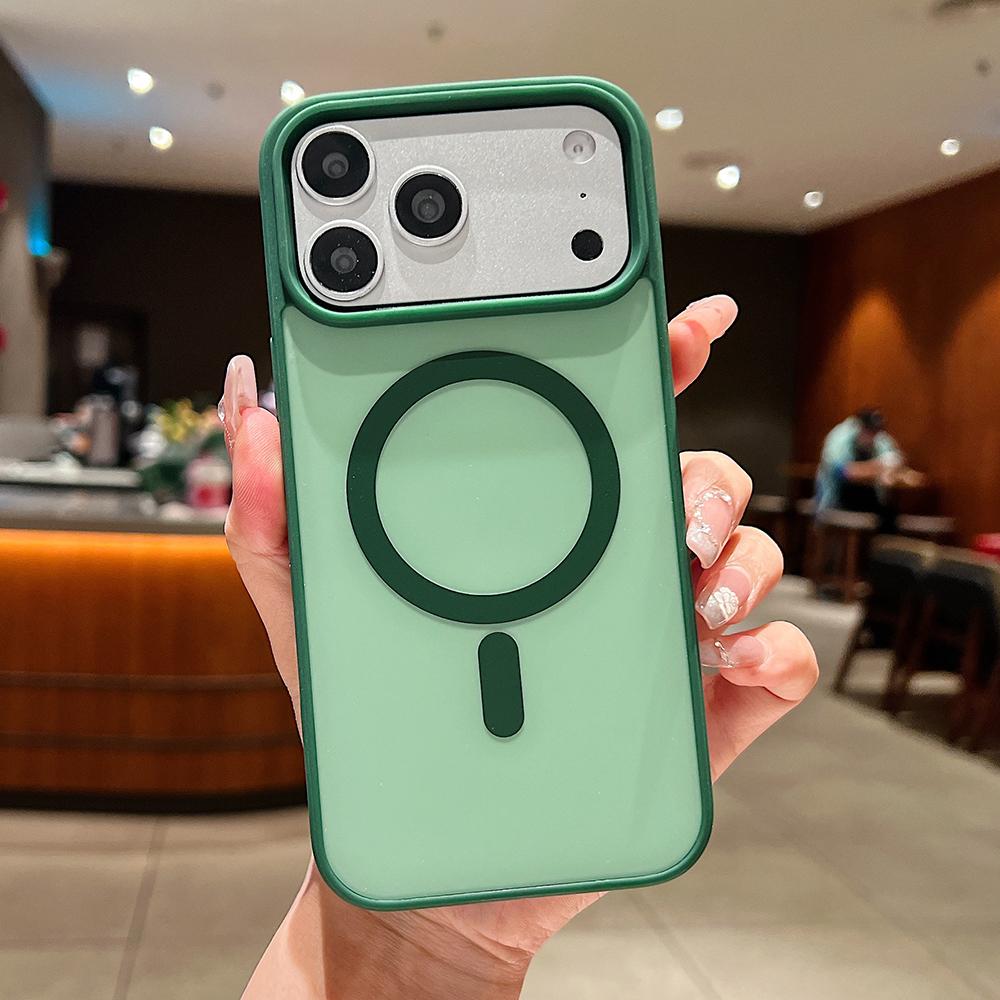 

Luxury Matte For Magsafe Magnetic Case For iPhone 17 Air 16 15 14 Plus 13 12 11 Pro Max Shockproof Hard Back Shockproof Cover iPhone 16 Plus темно-зелений колір