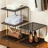 Stackable Metal Mesh Closet Shelf Organizer Multi Tier Storage Rack For Wardrobe Cabinet
