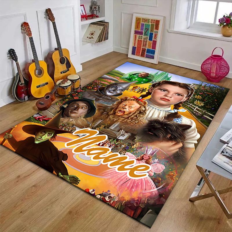 Custom The Wizard of Oz Mat Personalized Name, Polyester Washable Indoor Entryway Rug, Gift for Christmas, Easter, Thanksgiving Day