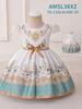 2025 Girls' Evening Mesh Princess Dress with Embroidery and Pleated Puffy Skirt for Flower Girls and Holidays