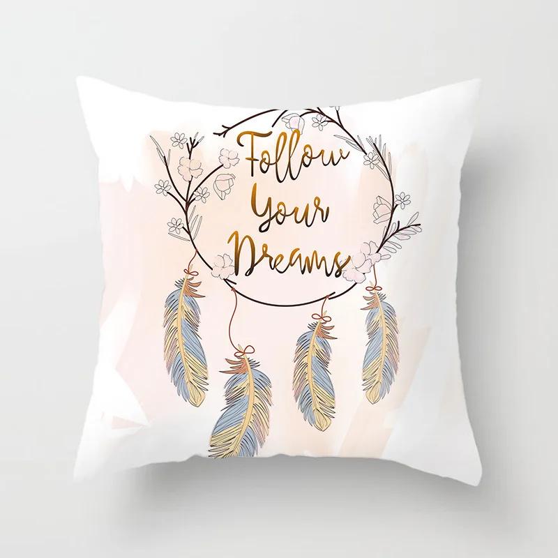 Feather Dream Catcher Pattern Pillow Cushion Cover Car Home Sofa Bed