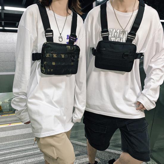 Adjustable Shoulder Pouch Chest Rig Bag Vest Sack Backpack Holder for Men Women