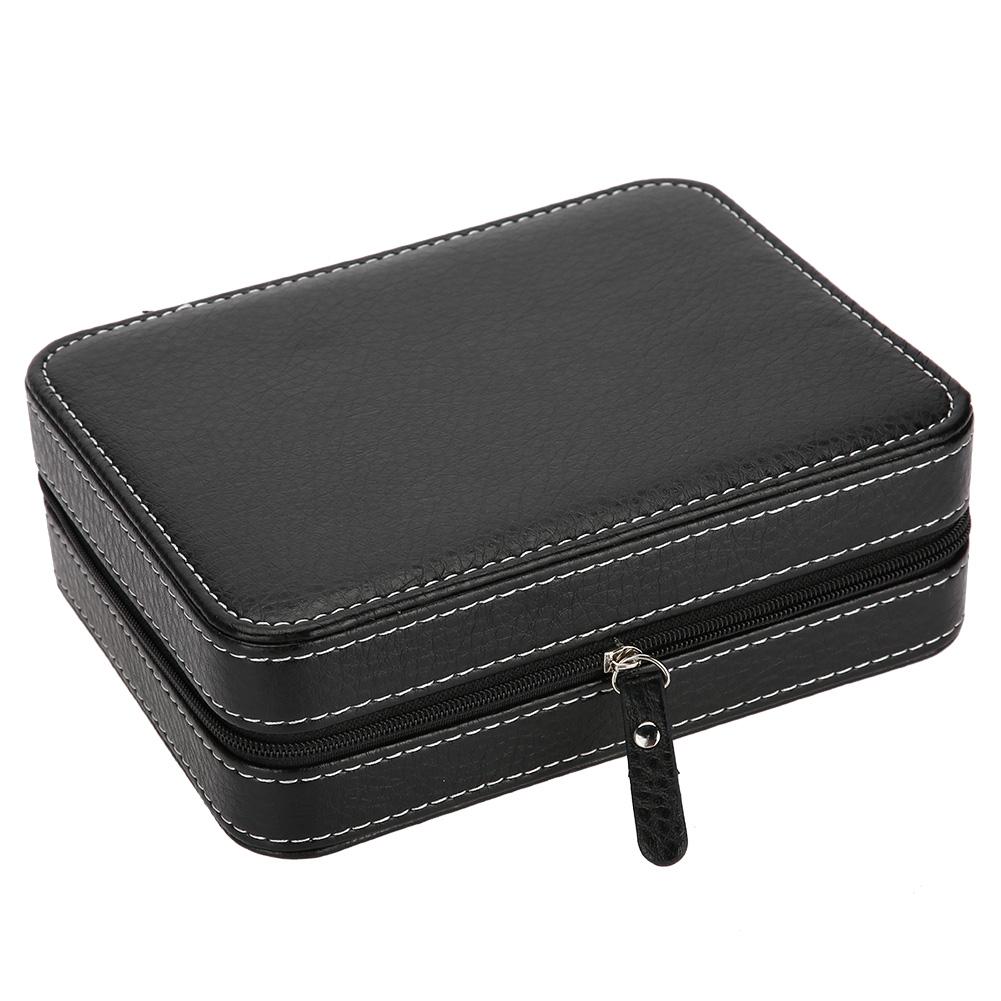 

4Grids Portable Travel Watch Display Storage Box Zipper Collector Case Organizer
