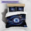 Chelsea FC Pattern Printed 3PCS Bedding Set Soft Skin-Friendly Washable Duvet Cover & Pillowcases Set All Season Bedroom