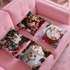 Creative Christmas Decorations For Cafes Coffee Pillow Case Silky Short Plush With Invisible Zipper Dustproof Sofa Cushion Cover