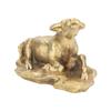 Brass Bull Ornament Lying Position Statue Wall Street Bull With Base for Tea Pets Small Craft
